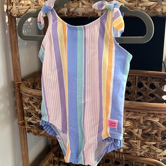 Rufflebutt Rainbow Lane Stripe One Piece - Picture 1 of 4